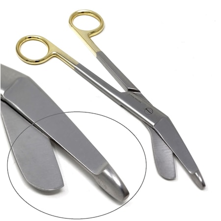 Supercut Lister Bandage Scissors 7.25,One Serrated Blade Gold Handle